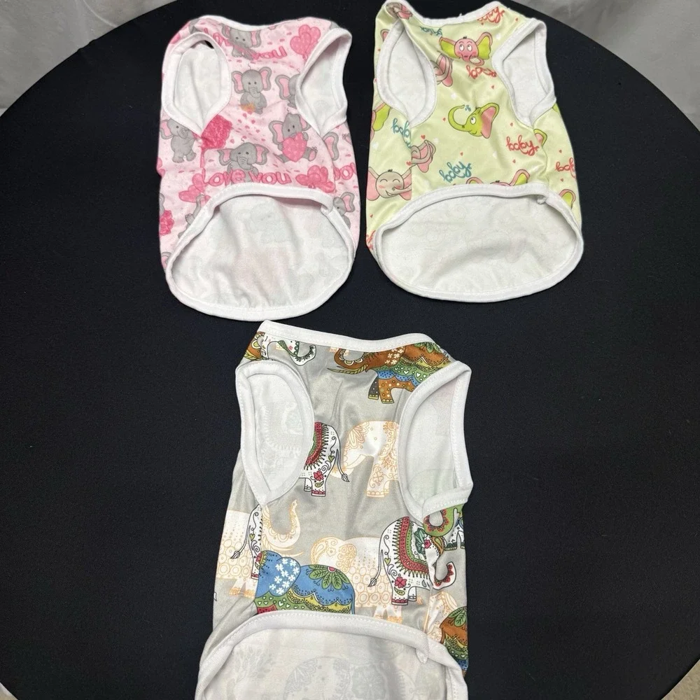 Lot Of 3 Elephant‎ Themed Cat/dog Tshirts Size Small